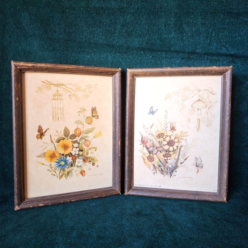Floral and Butterfly Framed Art Prints